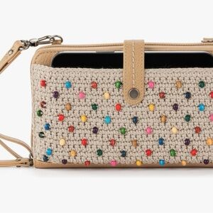 Colorful Beaded Crochet Crossbody Bag